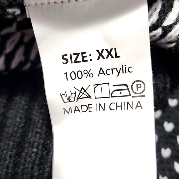 Halloween Black and White Ghost Pattern Sweater Sizes L, XL, and XXL - Picture 7 of 7